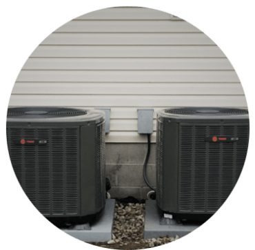 2 residential outdoor HVAC units